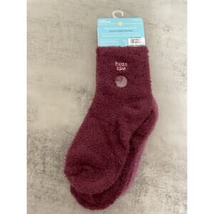Bliss Spa Purple Microvelour Lounge Socks Aloe Vitamin Infused Size 5-10 2 Pair